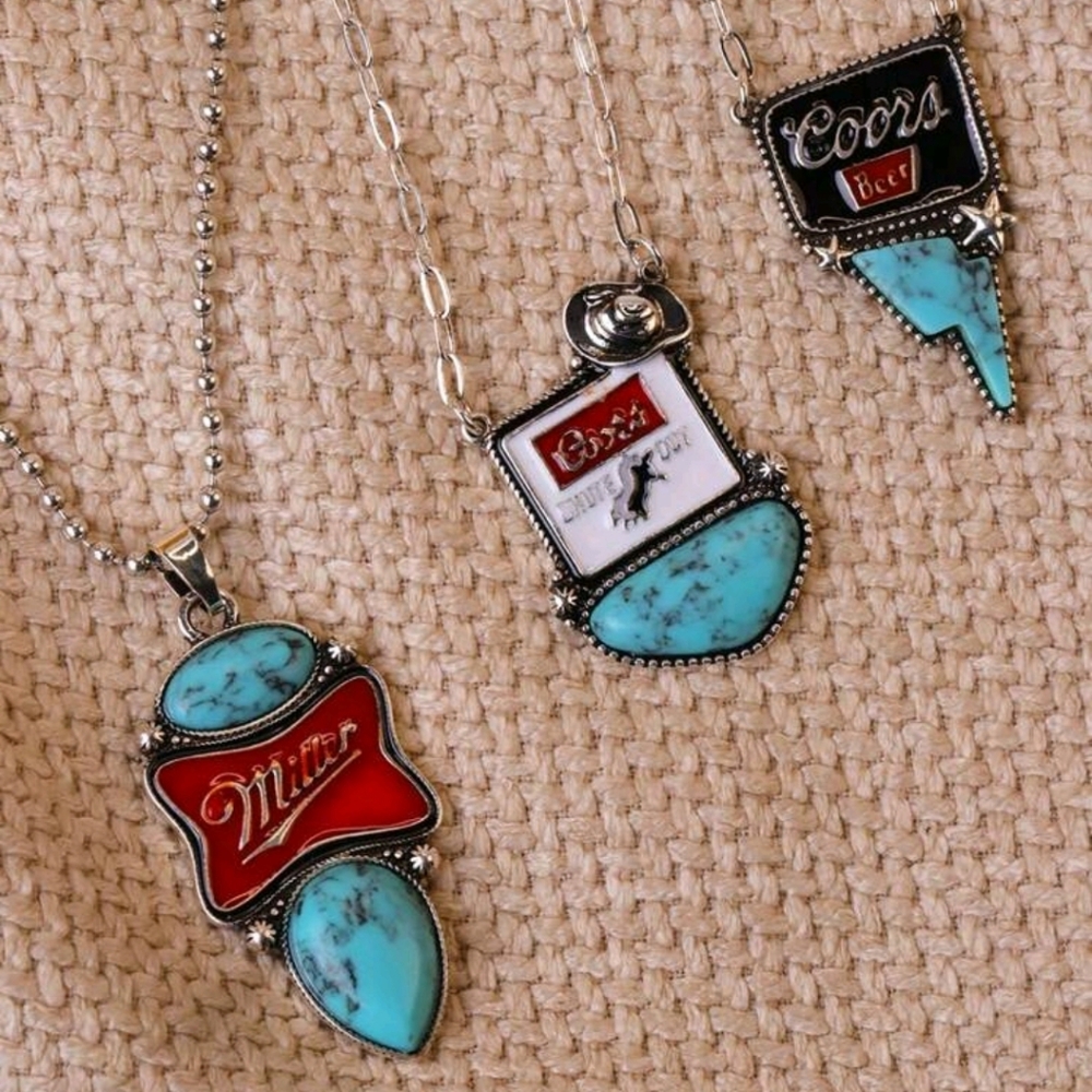 NWT Coors Lightening Bolt Necklace - Picture 2 of 2
